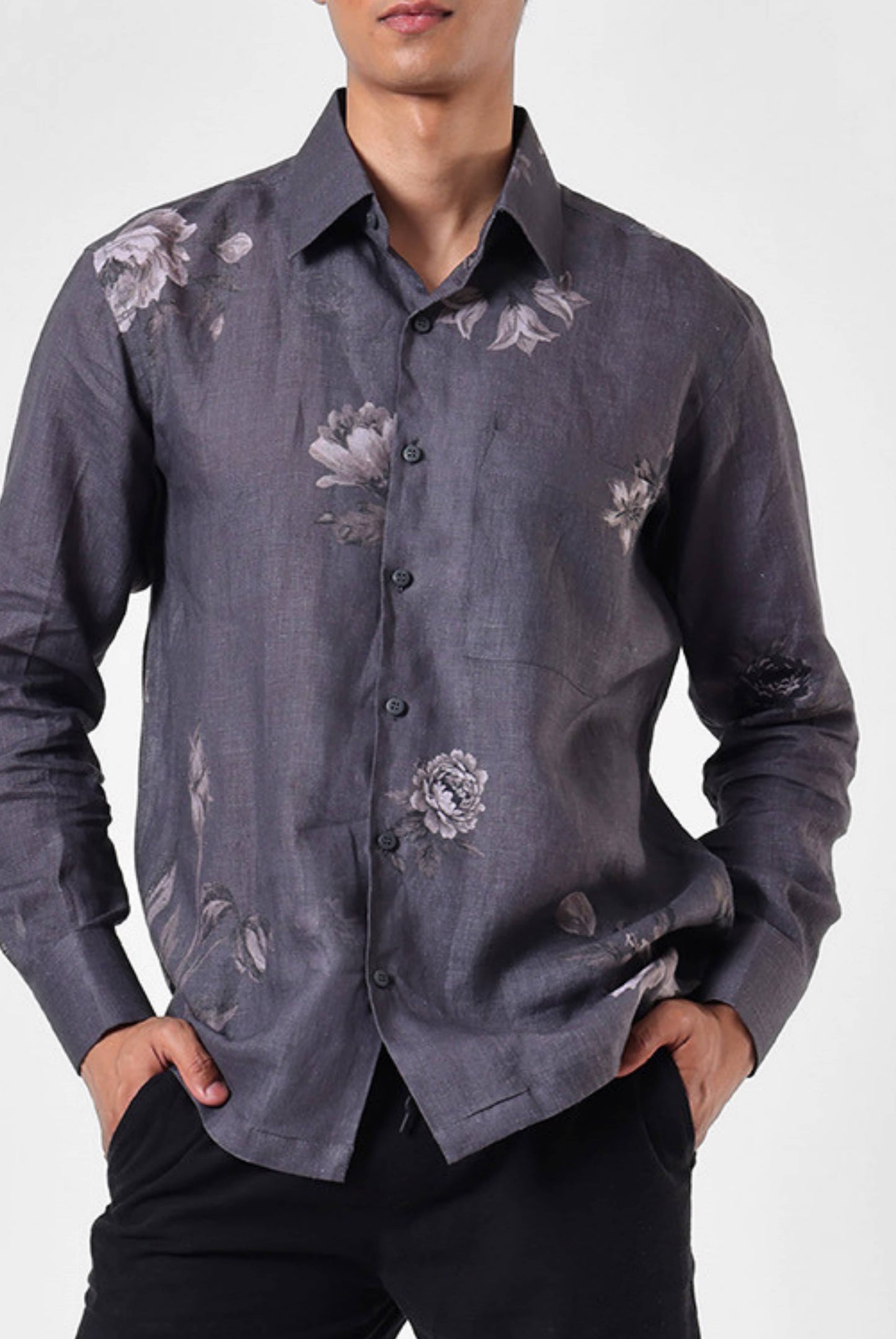 Garden Linen Shirt in Grey