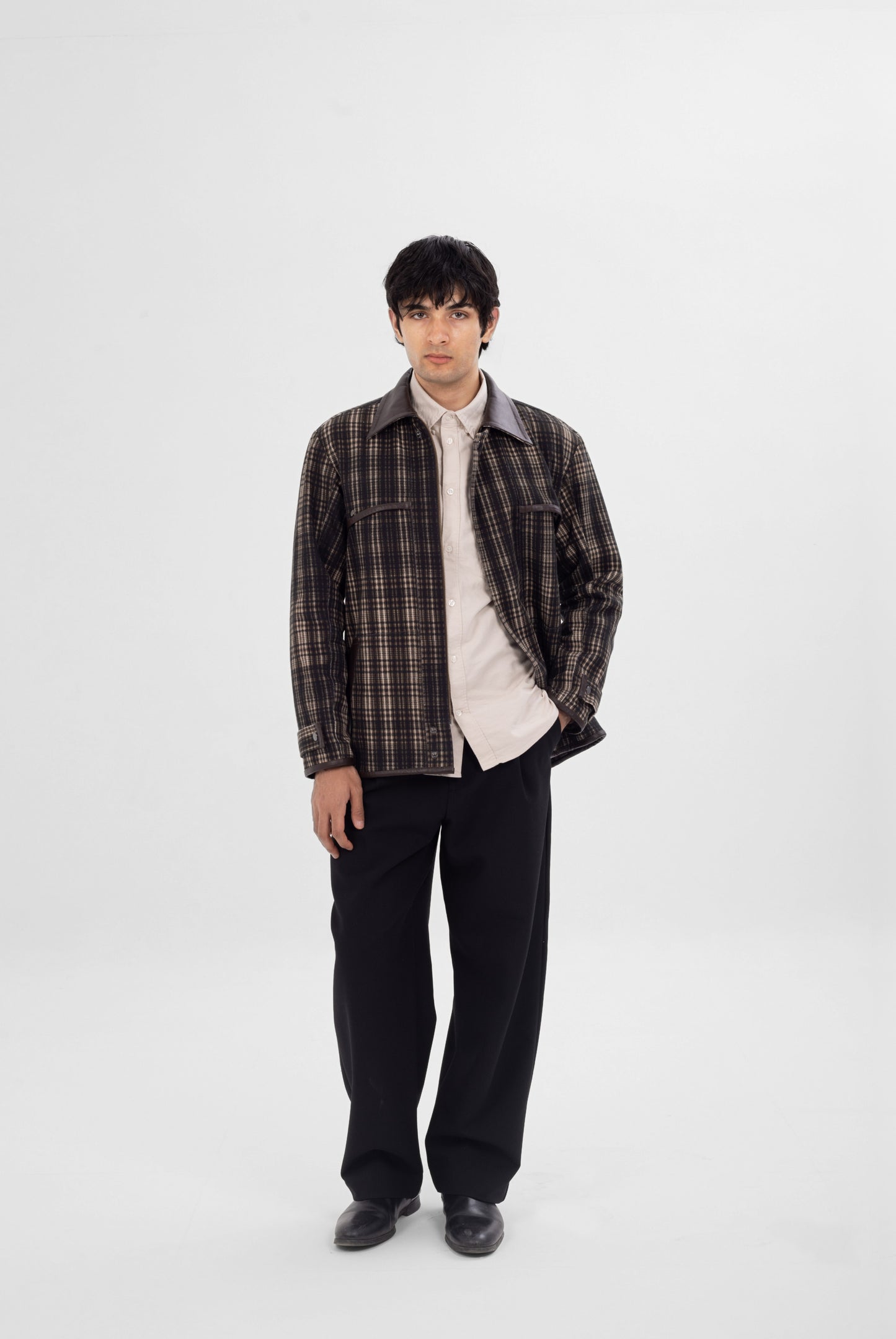 Strata Jacket with Contrast Leather