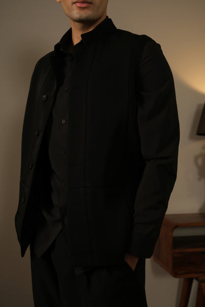 Black Panelled Bandhgala