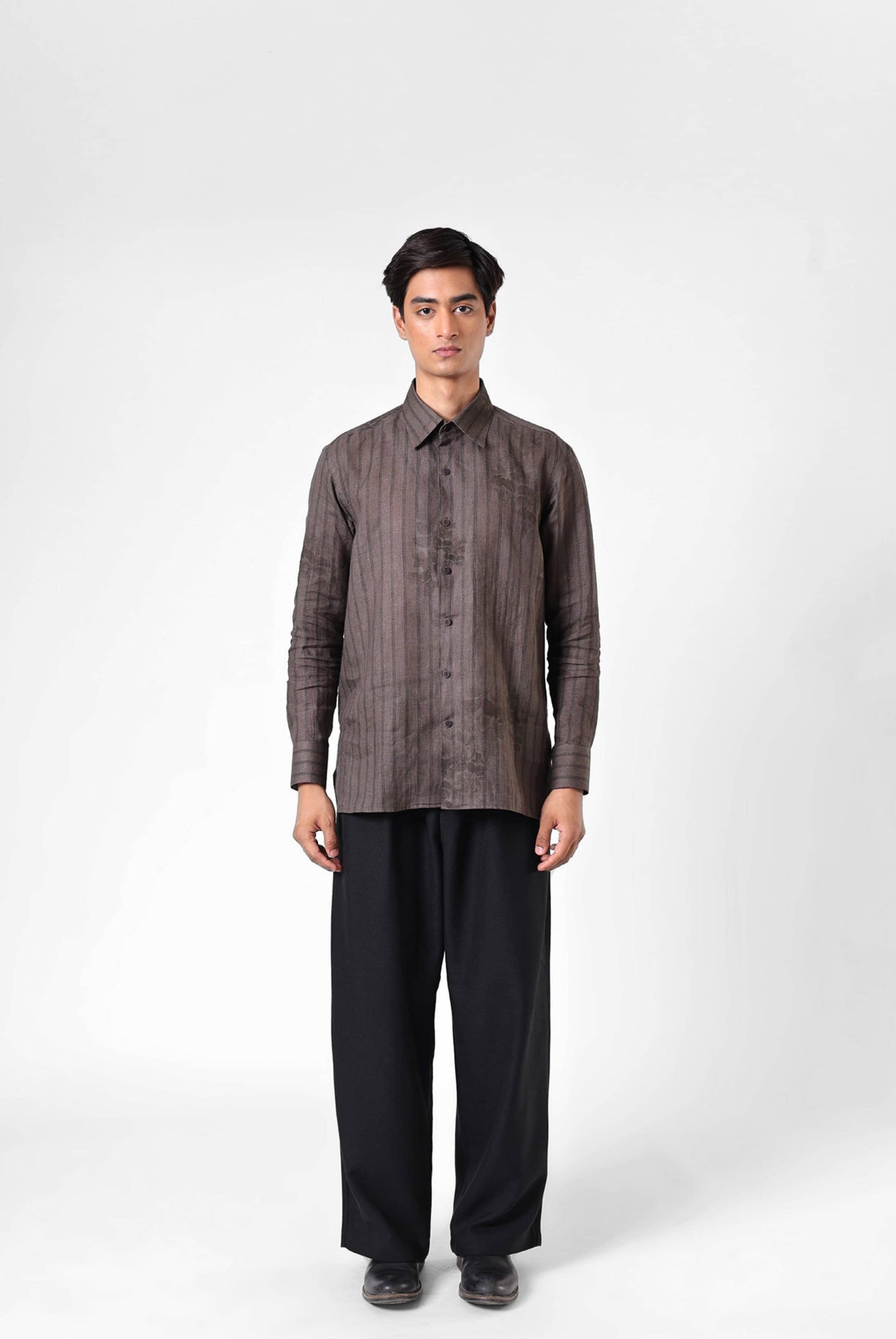 Raw Umber Etch Linen Shirt