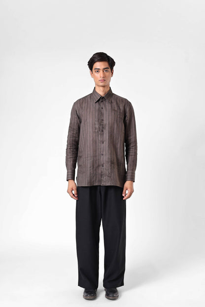 Raw Umber Etch Linen Shirt