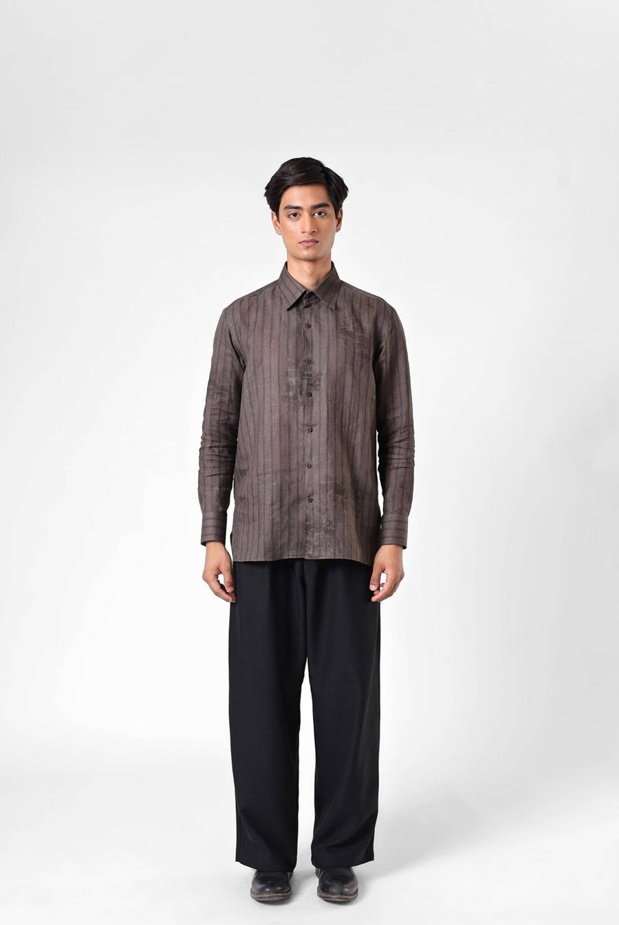 Raw Umber Etch Linen Shirt