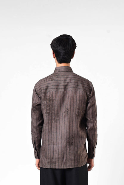 Raw Umber Etch Linen Shirt