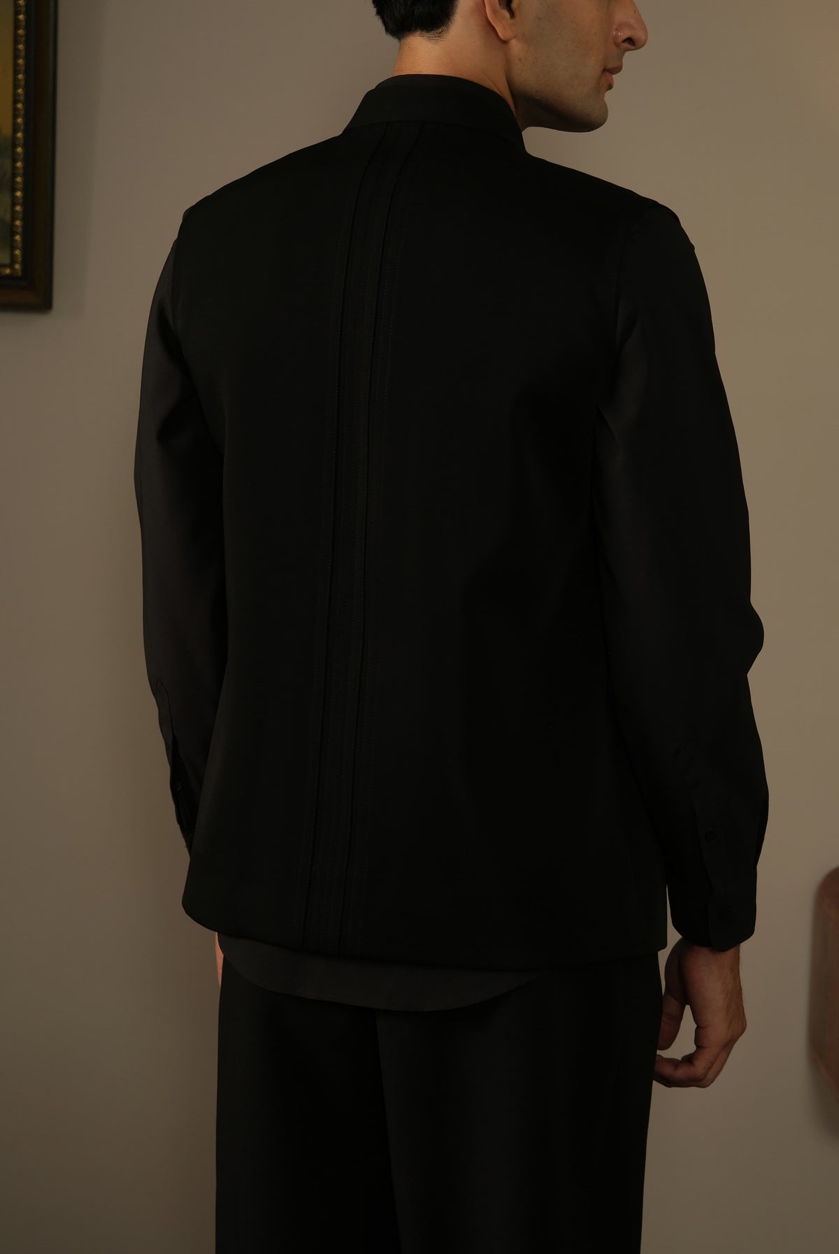 Black Panelled Bandhgala