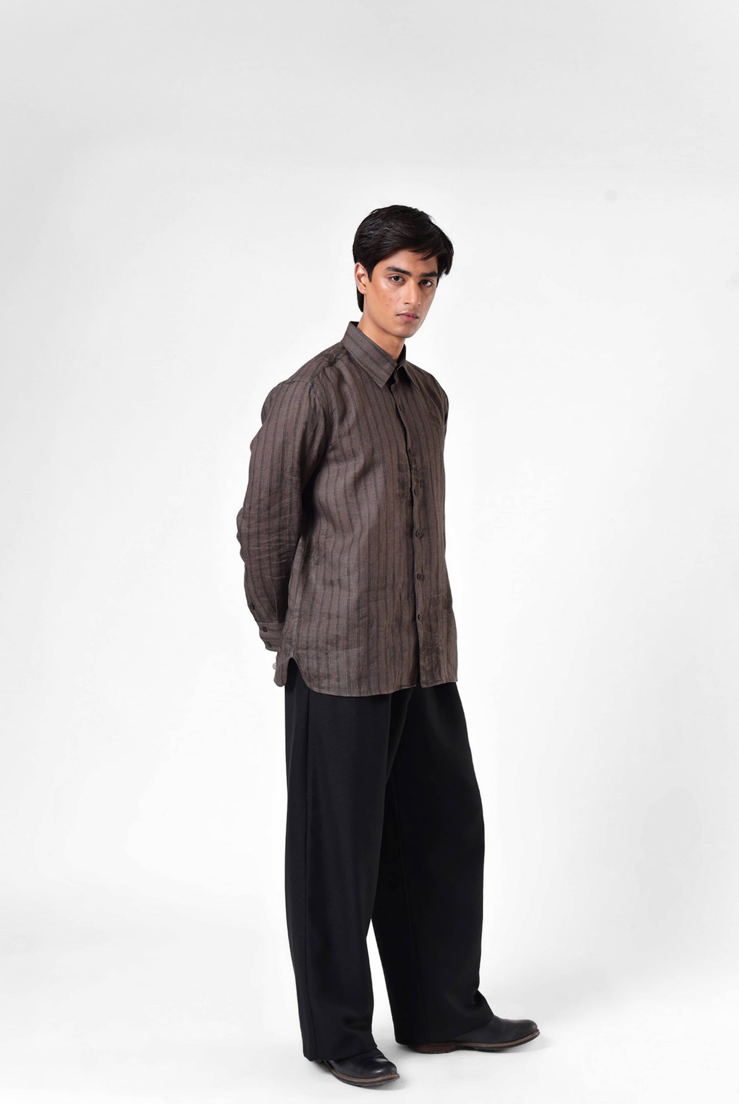 Raw Umber Etch Linen Shirt