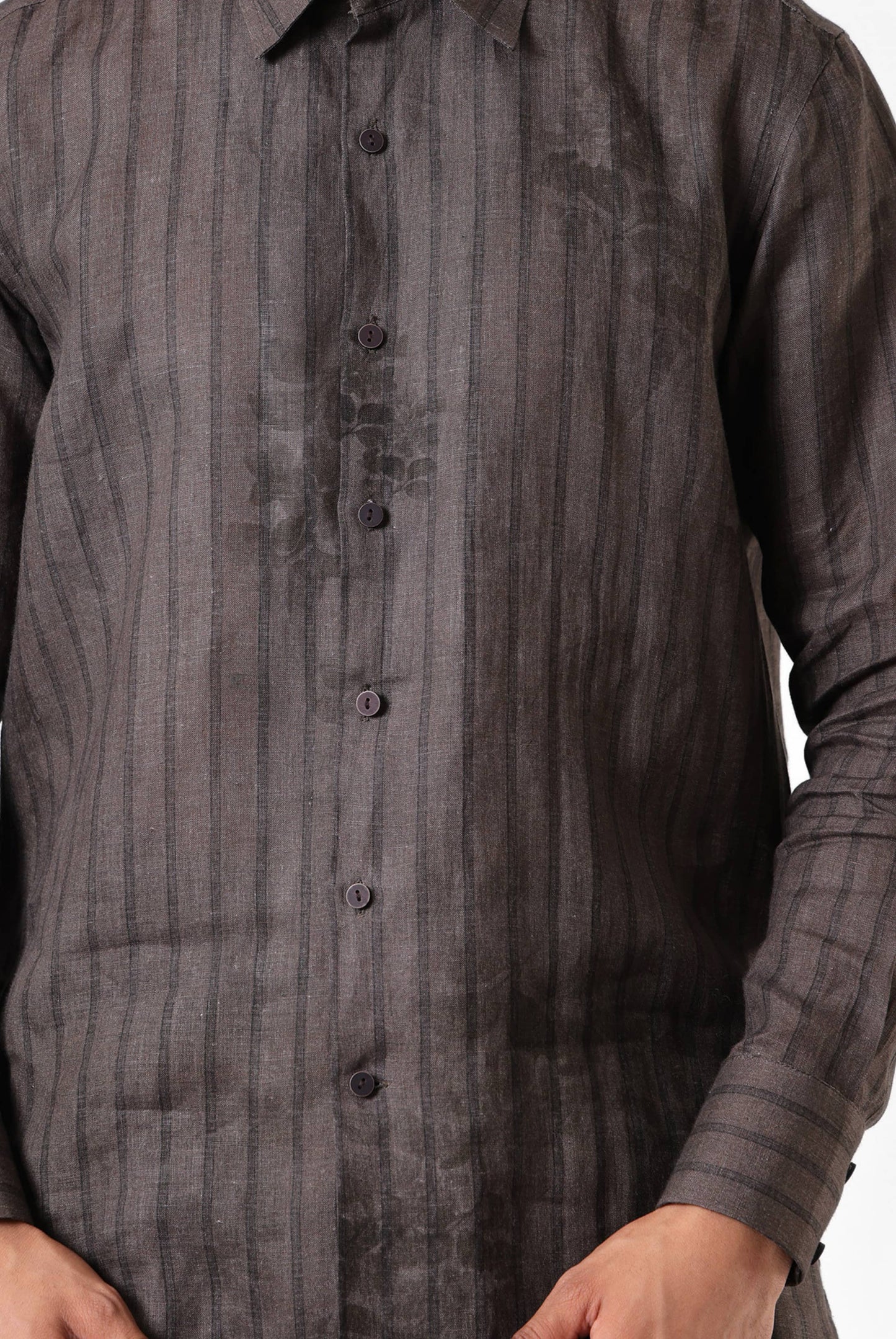 Raw Umber Etch Linen Shirt
