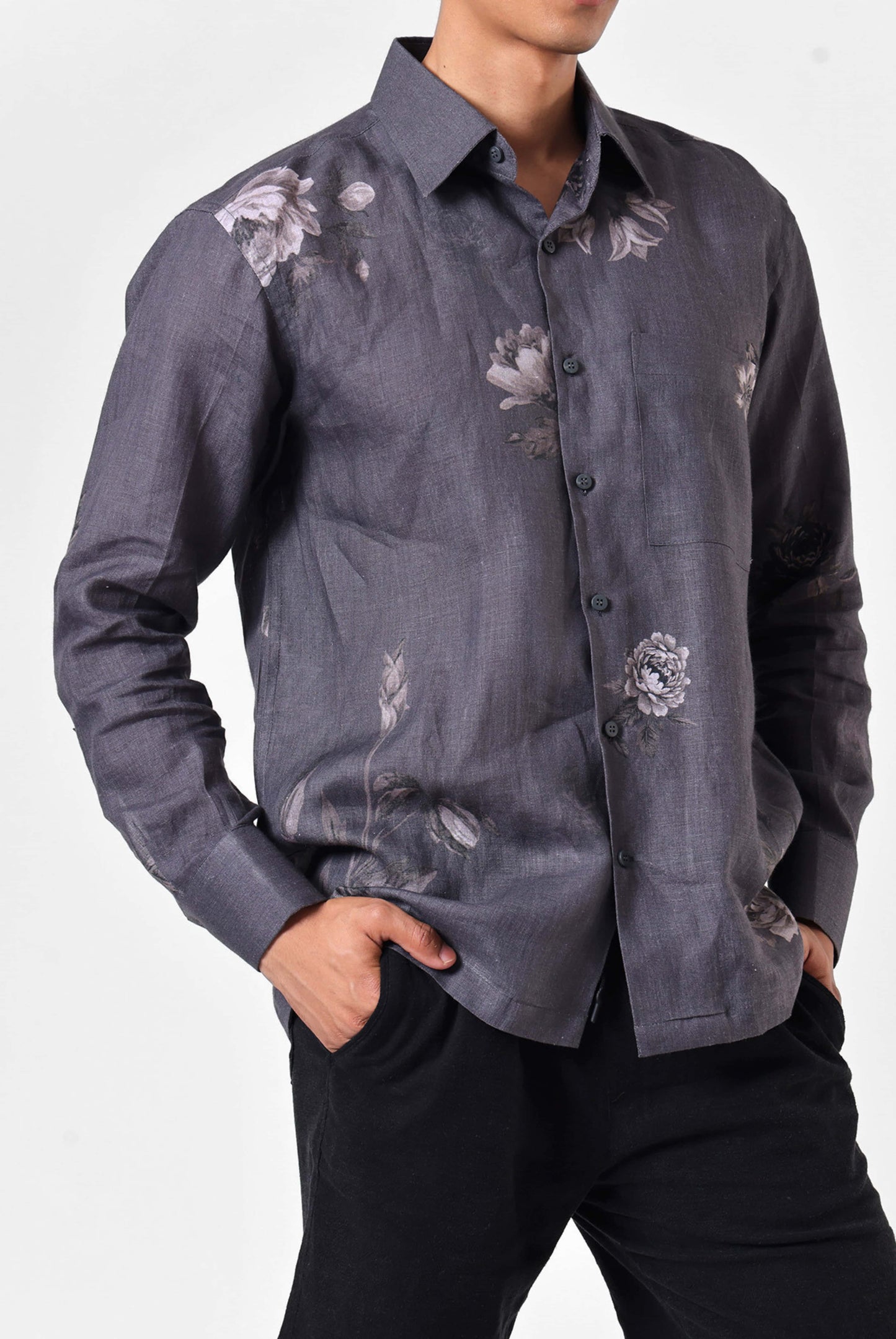 Garden Linen Shirt in Grey