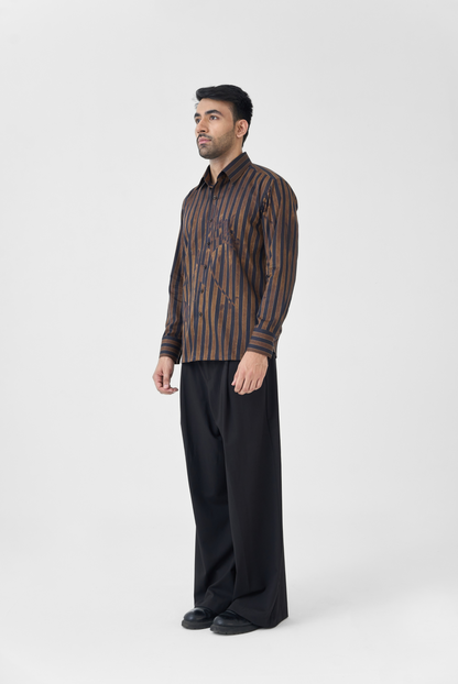 Rustic Striped Floral Shirt