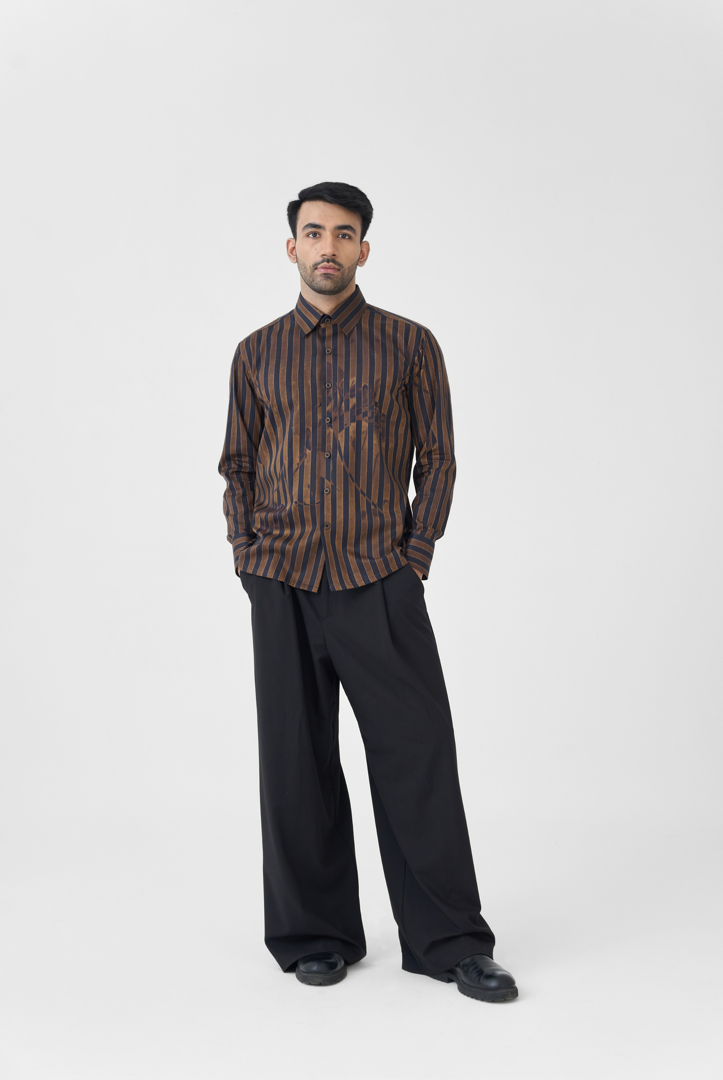 Rustic Striped Floral Shirt