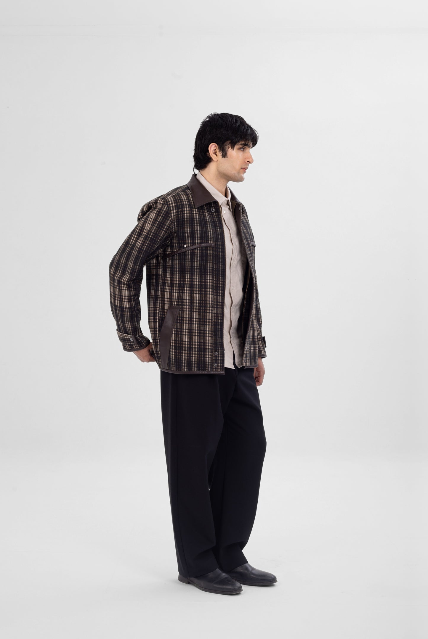 Strata Jacket with Contrast Leather