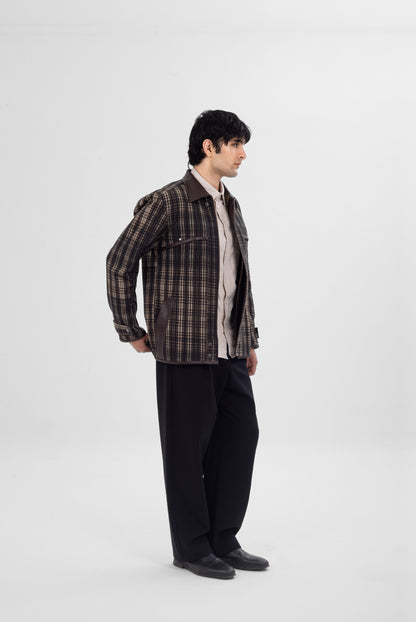 Strata Jacket with Contrast Leather