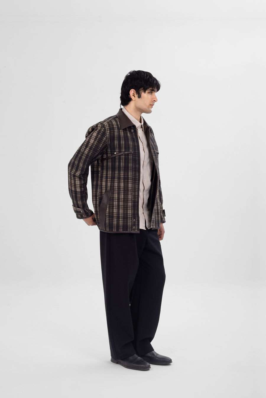 Strata Jacket with Contrast Leather