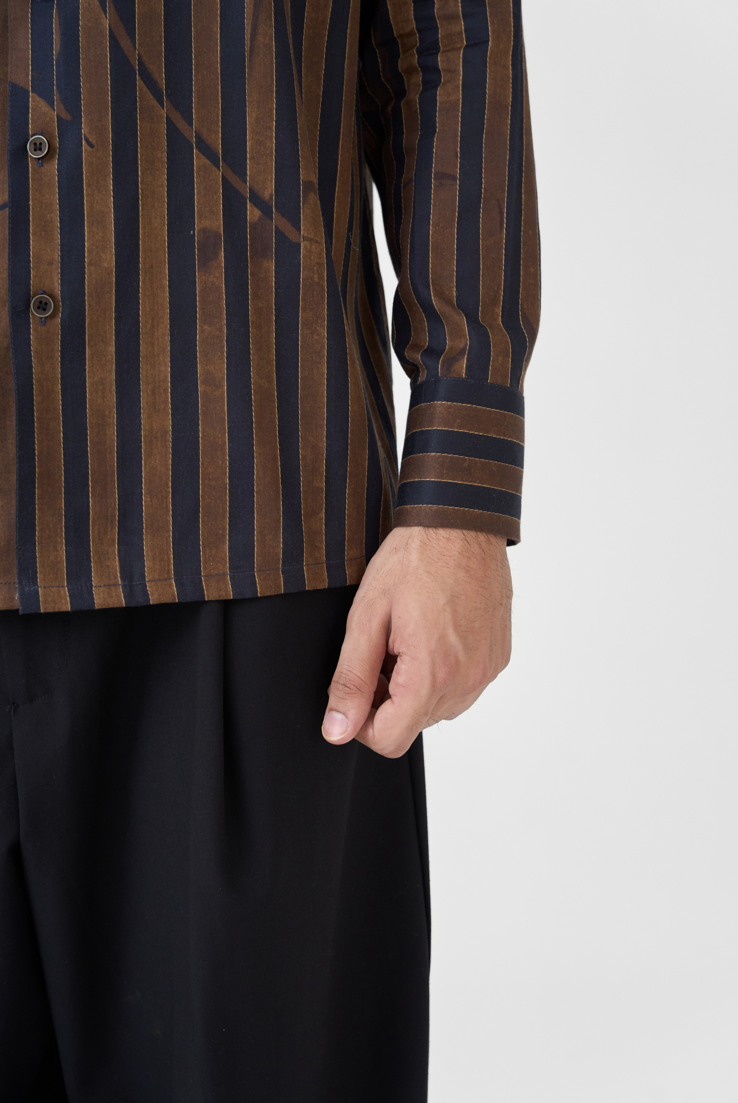 Rustic Striped Floral Shirt