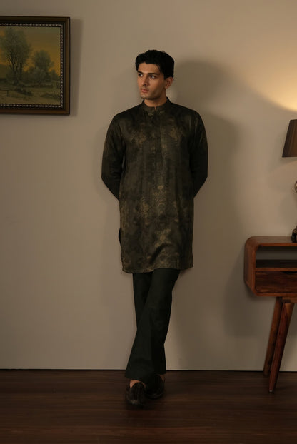 Olive Botanical Kurta Set