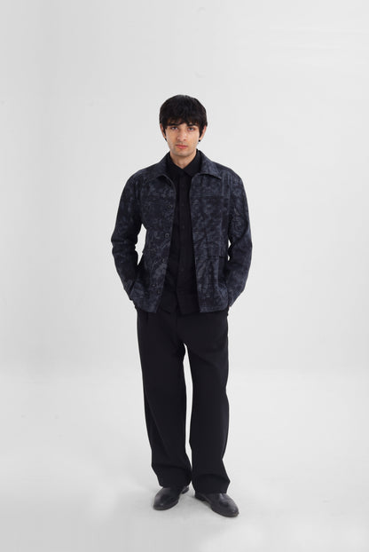 Midnight Grid Boxy Jacket