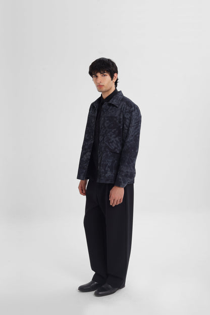 Midnight Grid Boxy Jacket