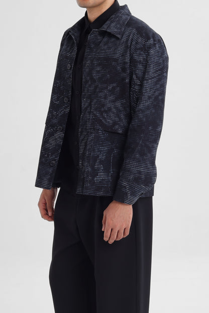 Midnight Grid Boxy Jacket