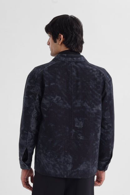 Midnight Grid Boxy Jacket