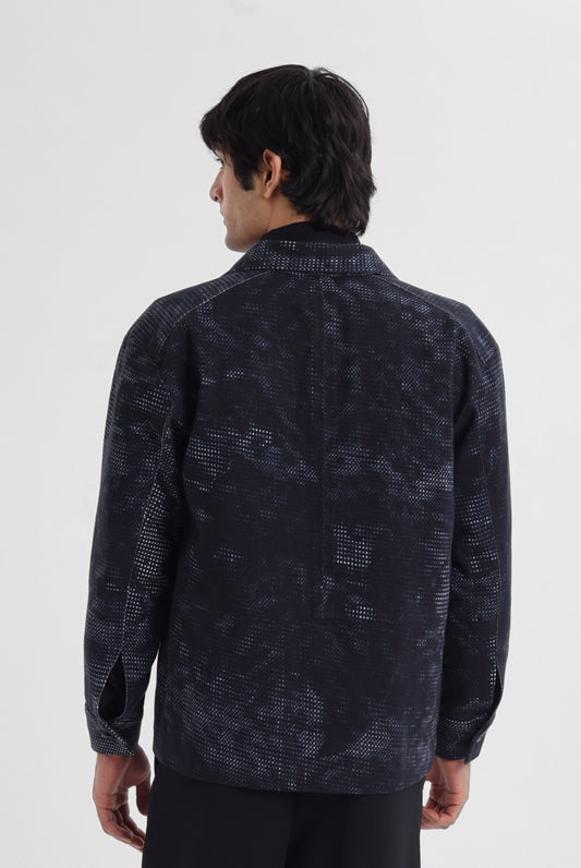 Midnight Grid Boxy Jacket