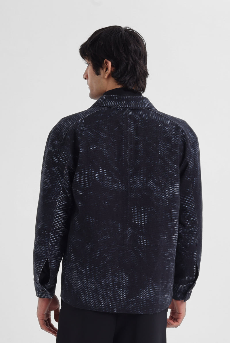 Midnight Grid Boxy Jacket