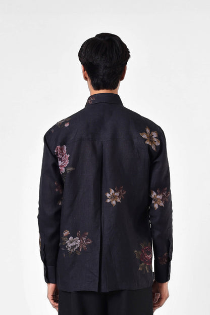 Garden Linen Shirt in Black