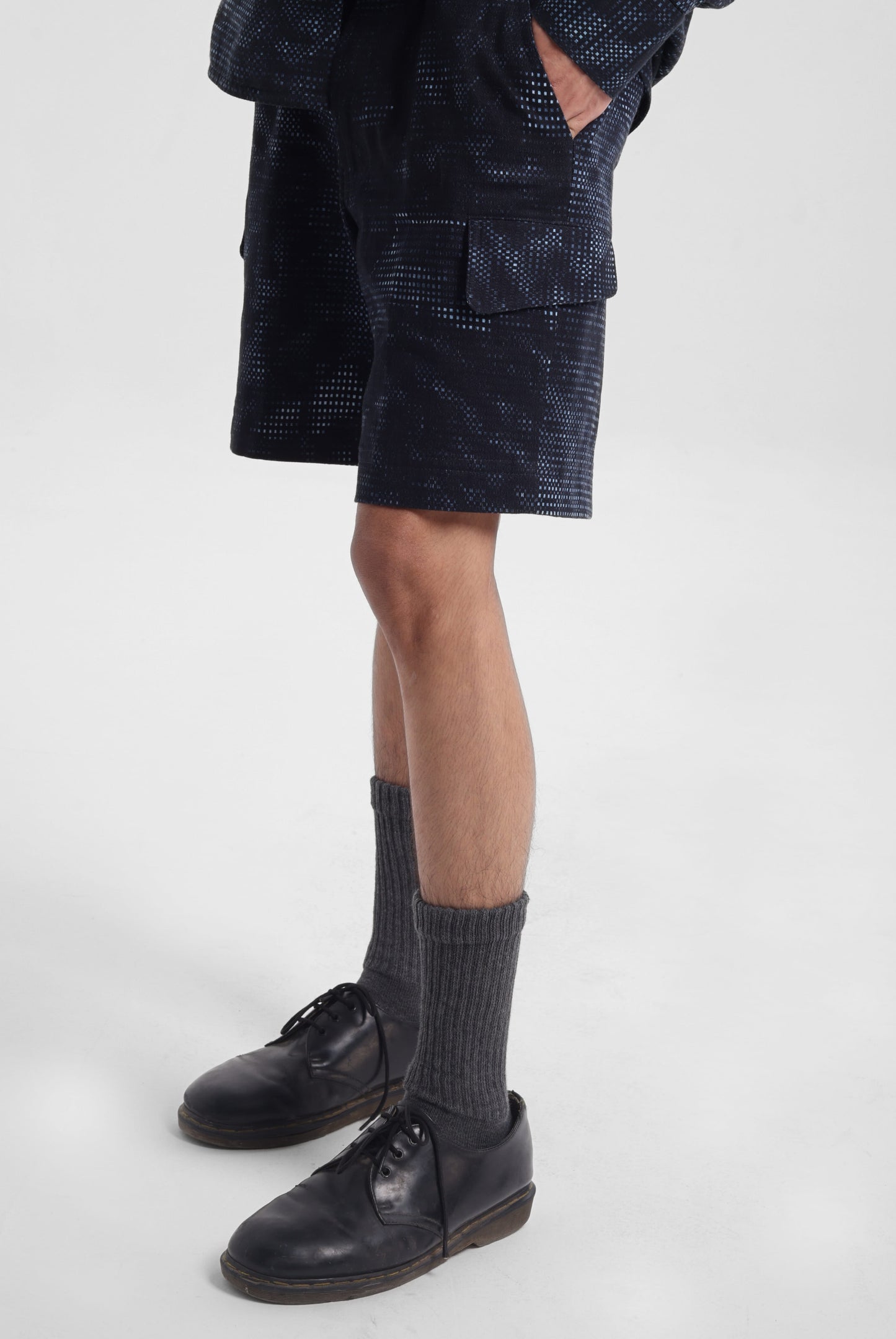 Midnight Grid Cargo Shorts