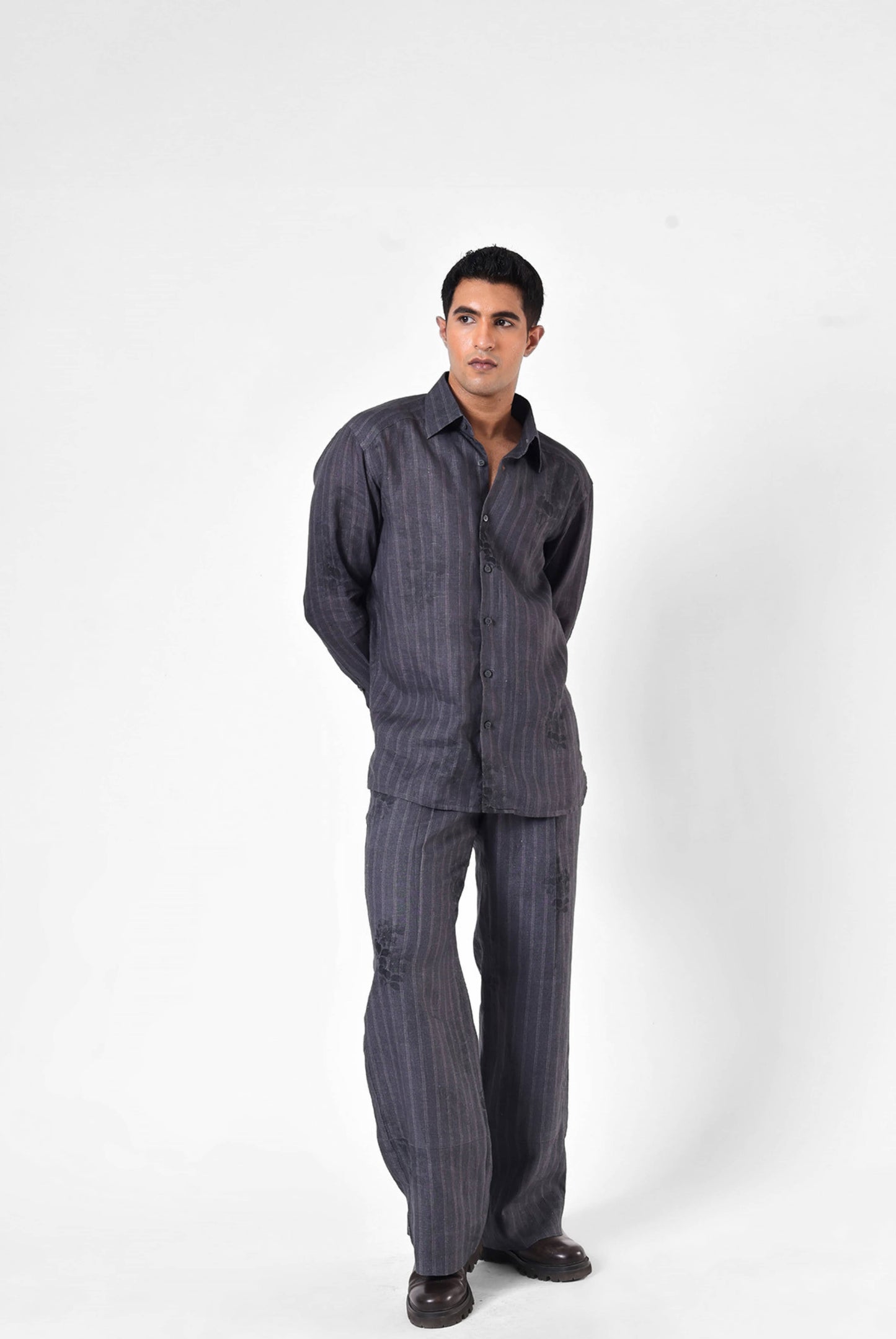 Charcoal Etch Linen Shirt