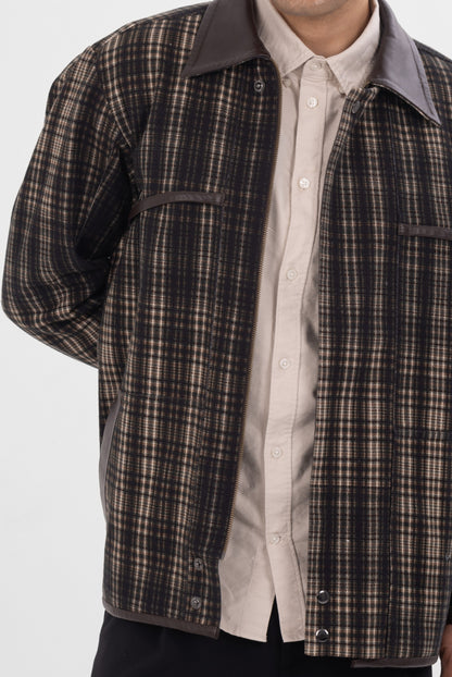 Strata Jacket with Contrast Leather