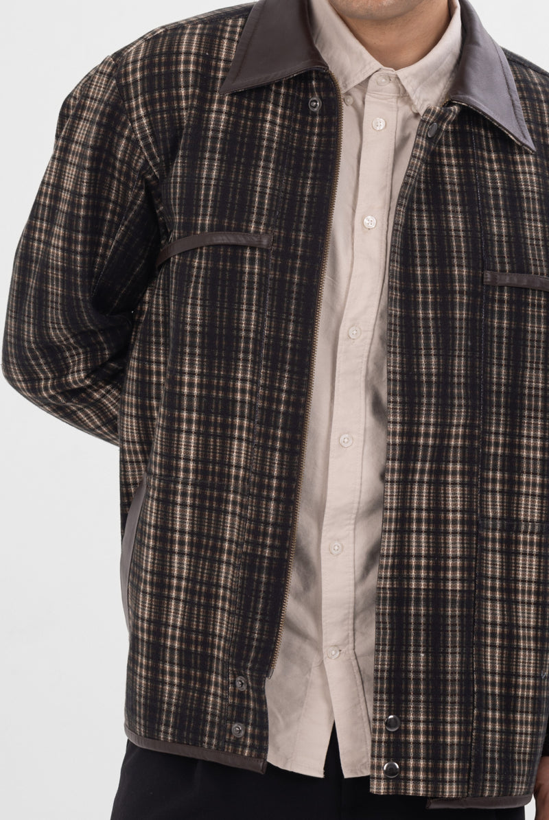 Strata Jacket with Contrast Leather