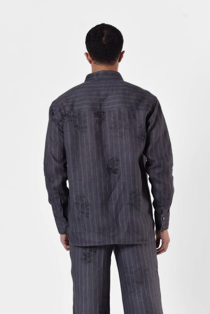 Charcoal Etch Linen Shirt
