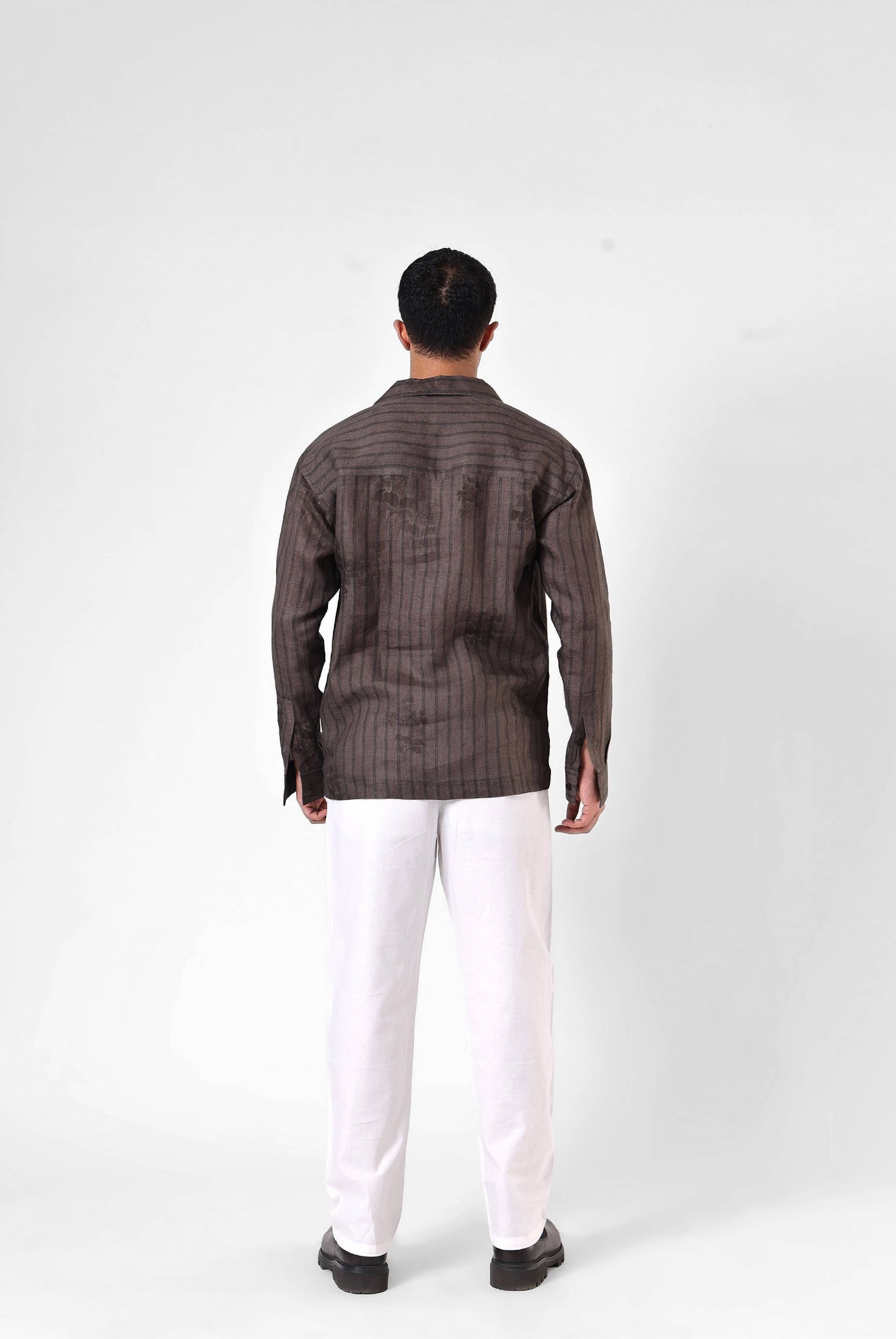 Raw Umber Etch Shirt - Quarter Button Up