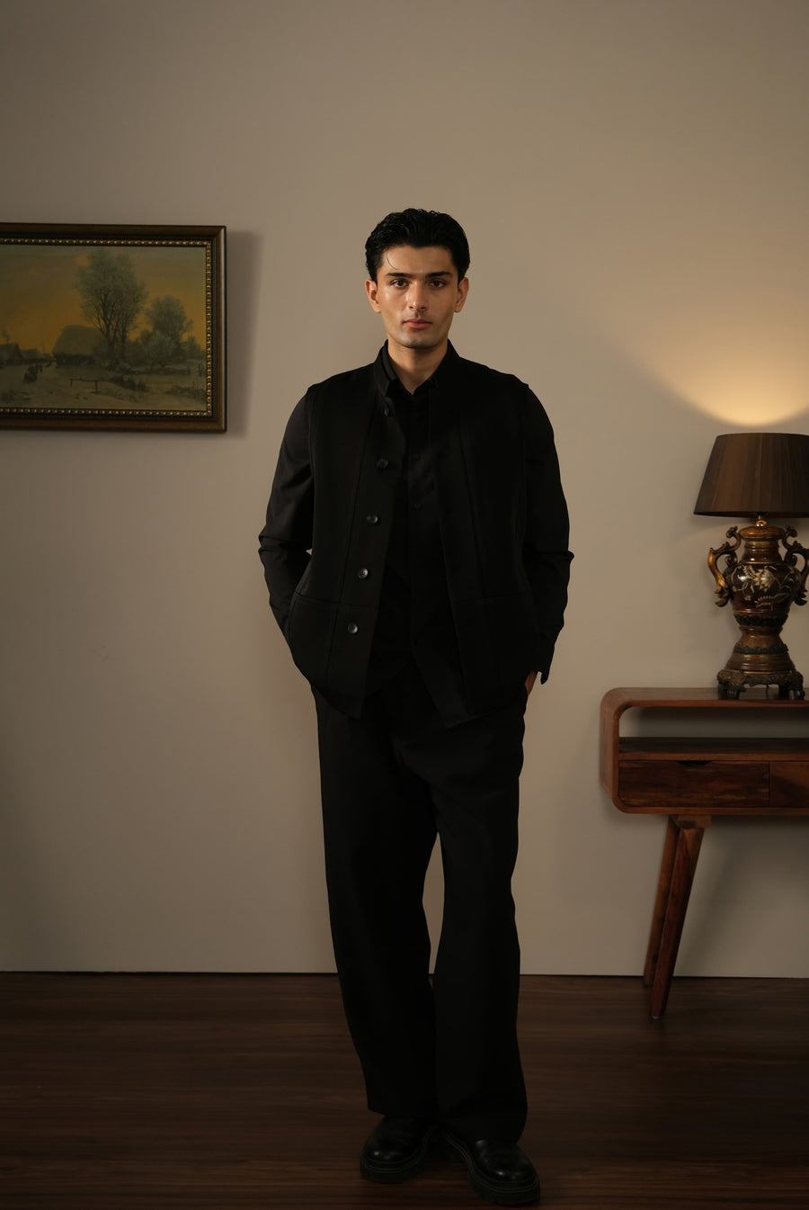 Black Panelled Bandhgala